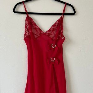 Vintage Red Fredrick's Of Hollywood Lingerie Slip Dress